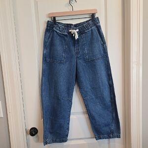 GAP Blue Pull On Barrel Jeans